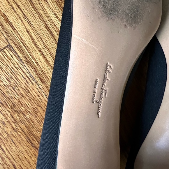 Salvatore Ferragamo Black Leather Cap Toe Heels - Picture 10 of 10